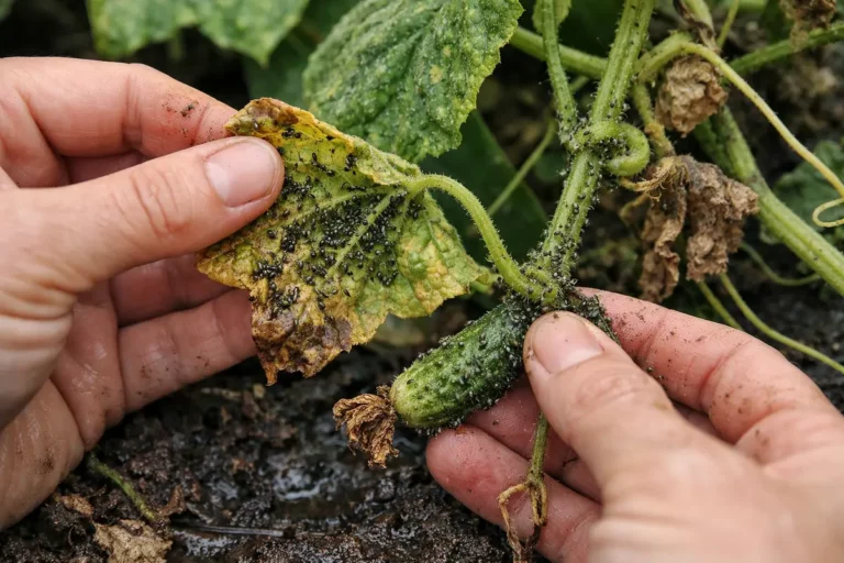 how to treat aphids on cucumber with damaged foliage in outdoor soil