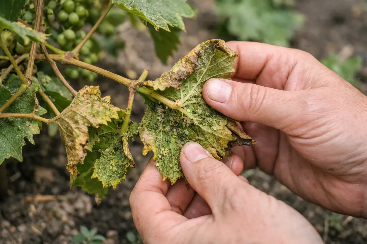 how to treat aphids on grapevines with damaged foliage in outdoor soil