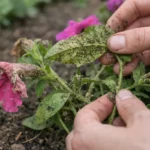 how to treat aphids on petunias with damaged foliage in outdoor soil
