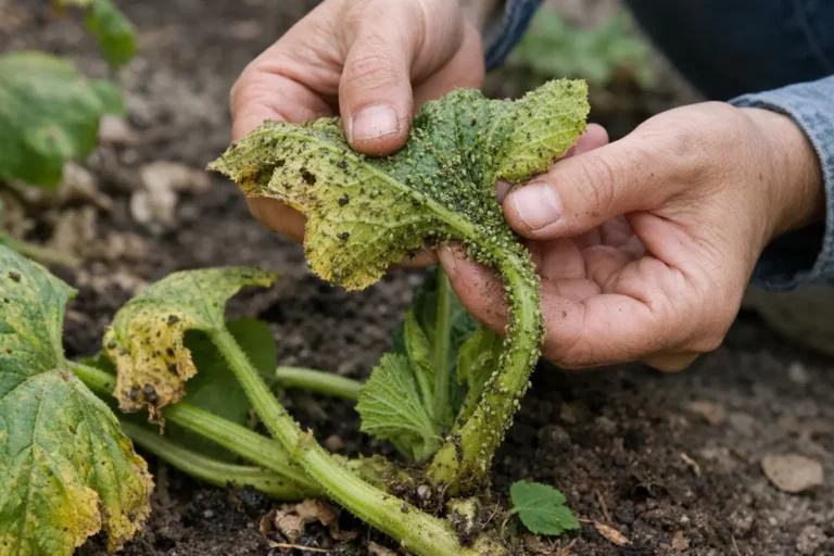 how to treat aphids on squash with damaged foliage in outdoor soil