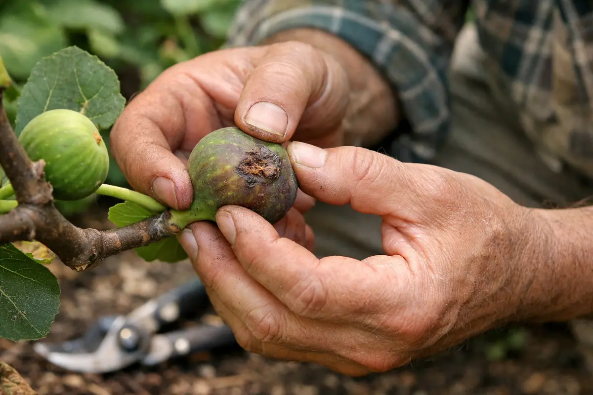 how to treat bacterial inspect fig fruit for any signs of blight