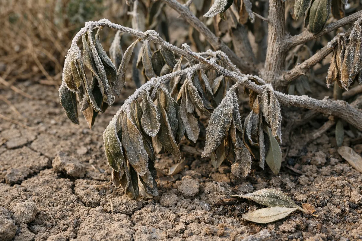 how to treat leaf curling showing stress from sun and dry soil