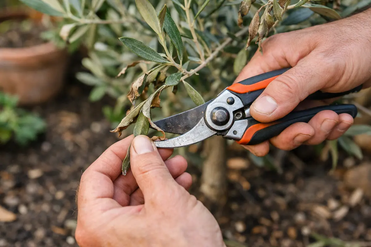 how to treat leaf curling on olive trim damaged olive leaves promptly