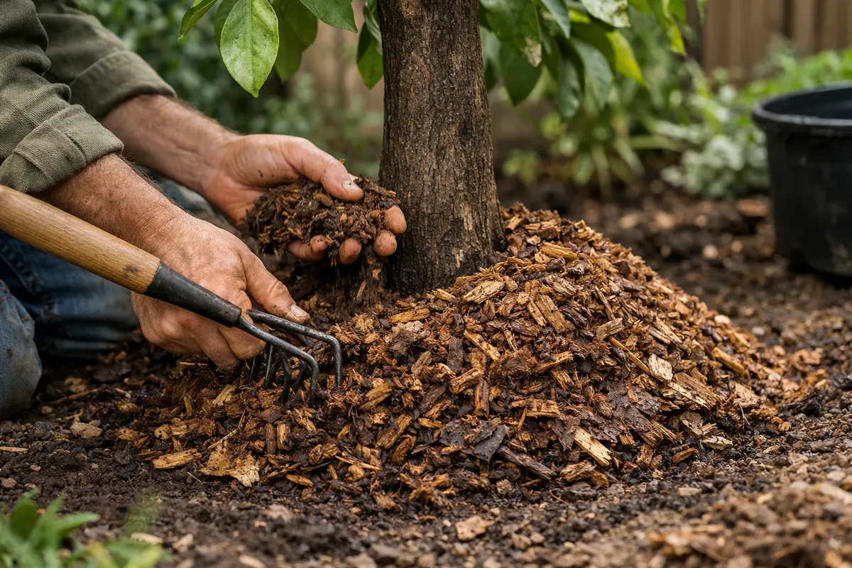 how to treat root rot elevate citrus tree mulch for rain protection