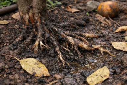 how to treat root rot in with unhealthy roots showing in soil