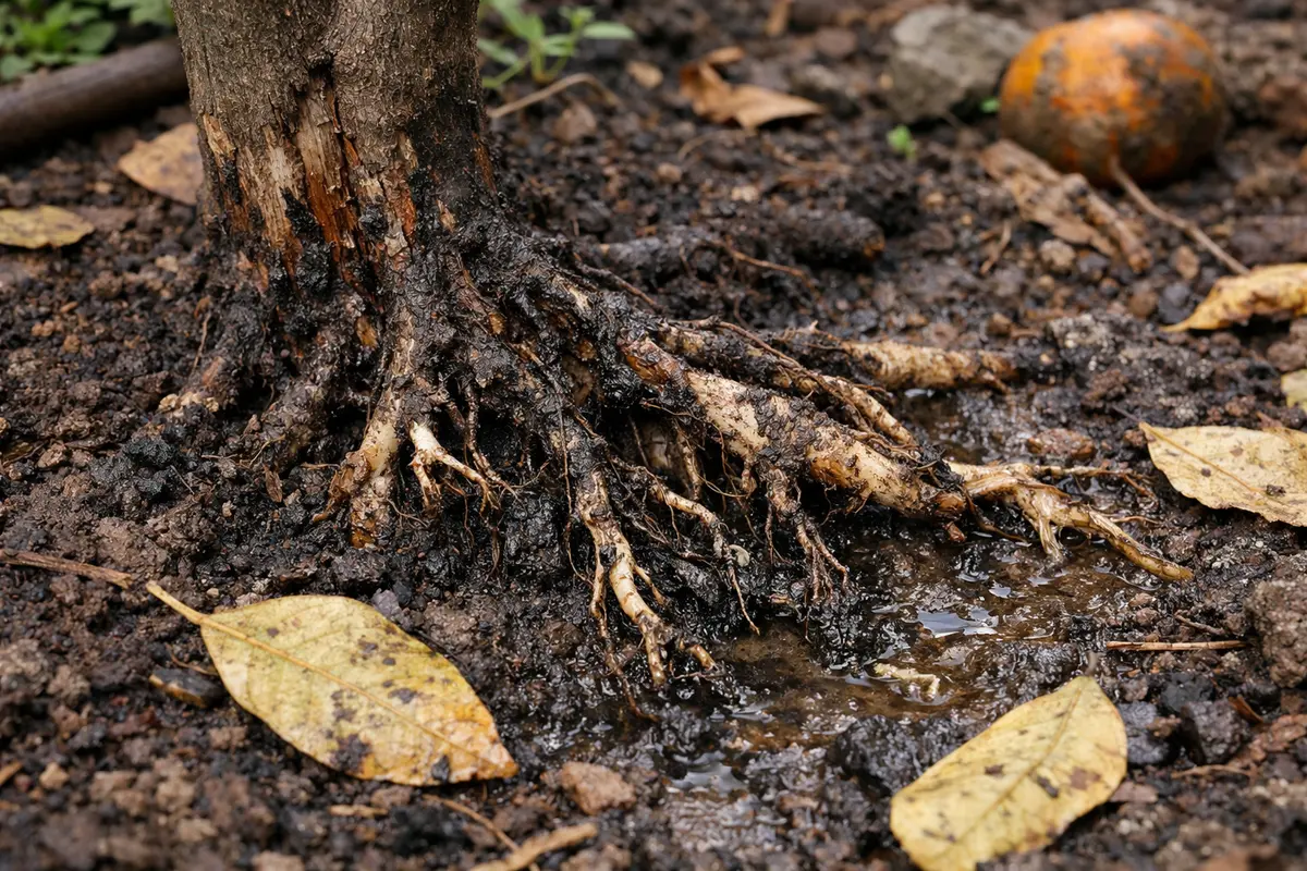 how to treat root rot in with unhealthy roots showing in soil
