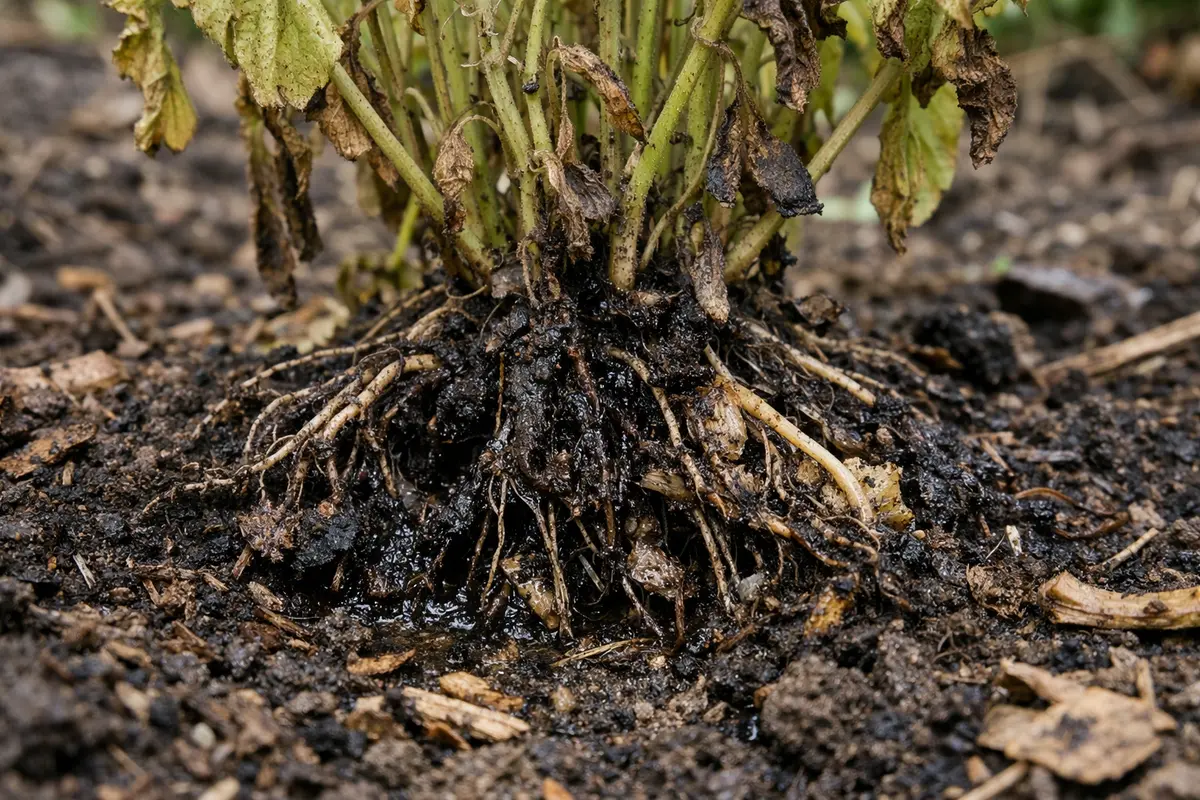 how to treat root rot in with unhealthy roots showing in soil