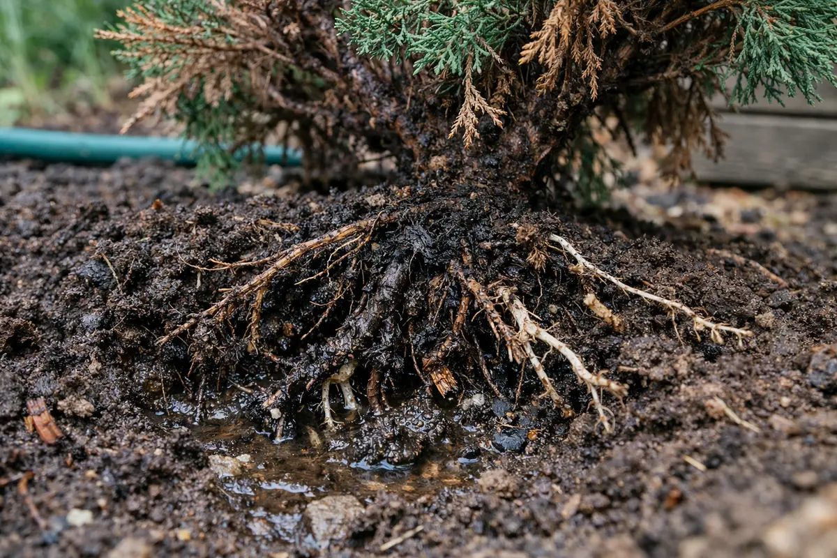 how to treat root rot in with unhealthy roots showing in soil