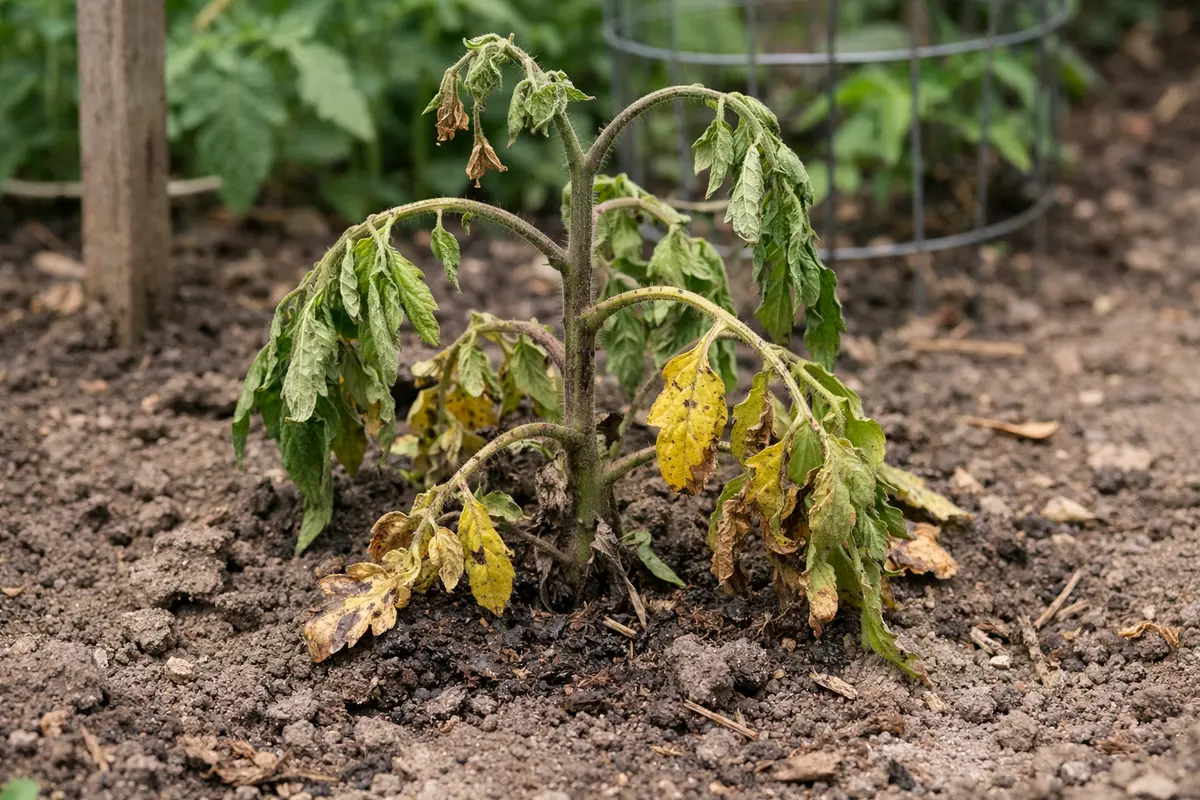 how to treat stunted growth in wilting visibly in real garden soil