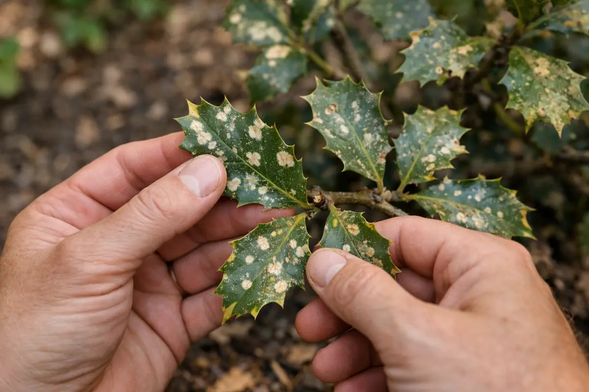 how to treat white spots on with damaged foliage in outdoor soil