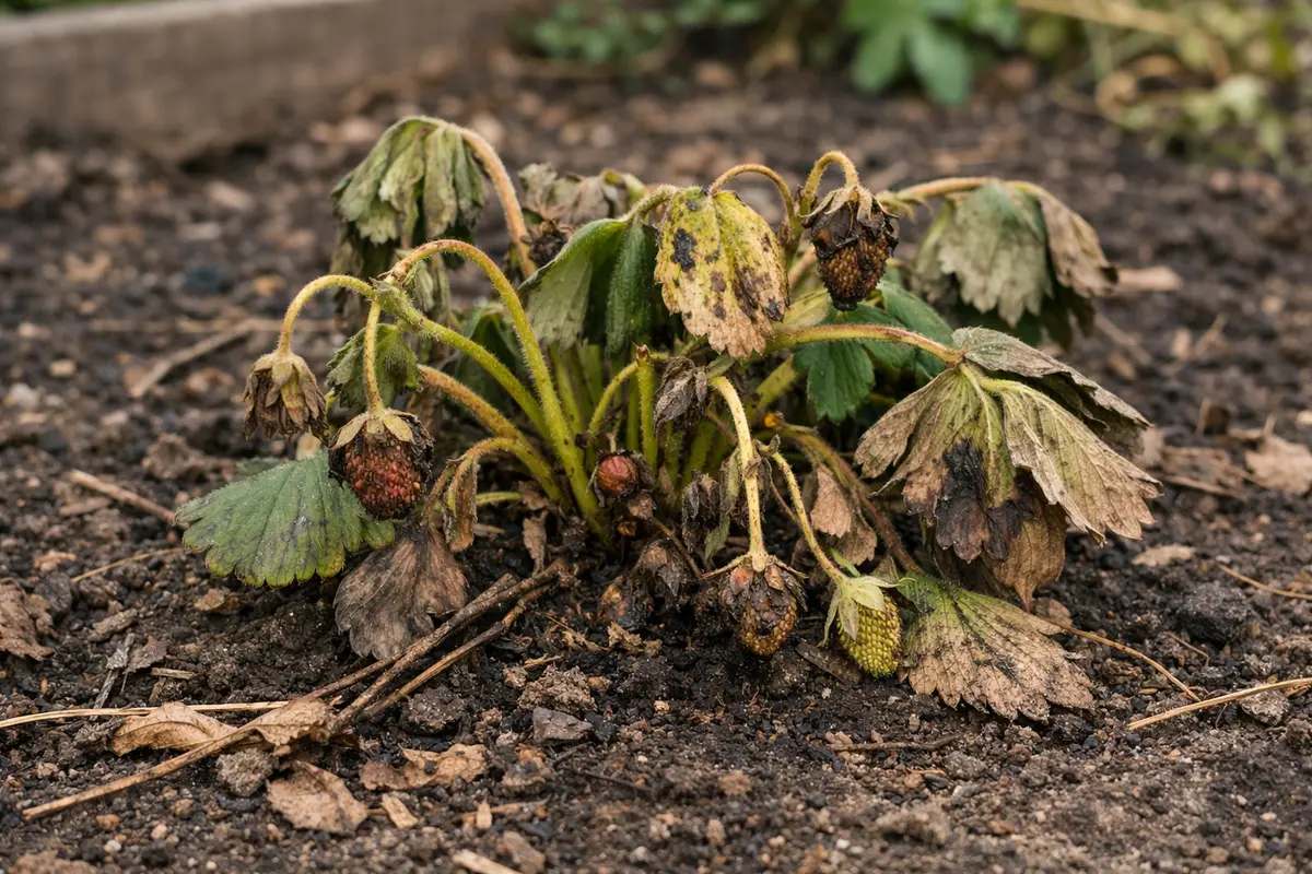 how to treat wilting strawberries after wilting visibly in real garden soil
