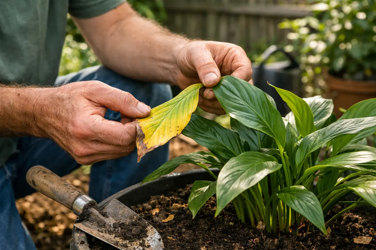 how to treat yellowing leaves on inspect leaves for improvement over weeks
