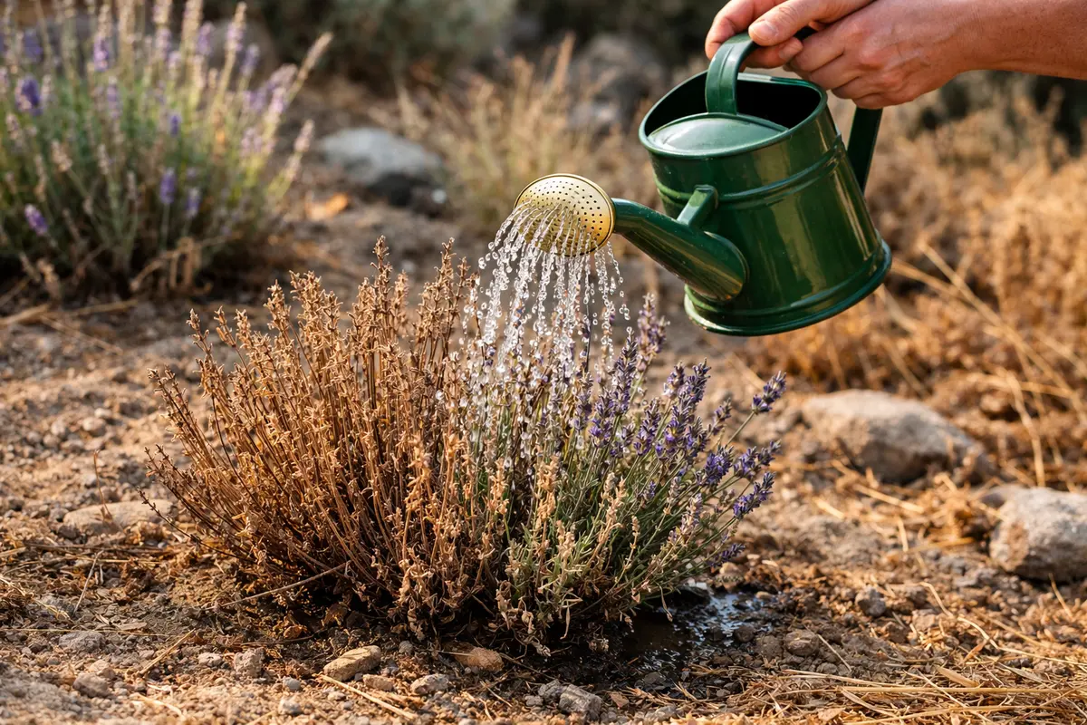 Step 4 – Prevent Your Lavender Plants Turn Brown During Drought from Ret What to do when your lavender plants turn brown duri