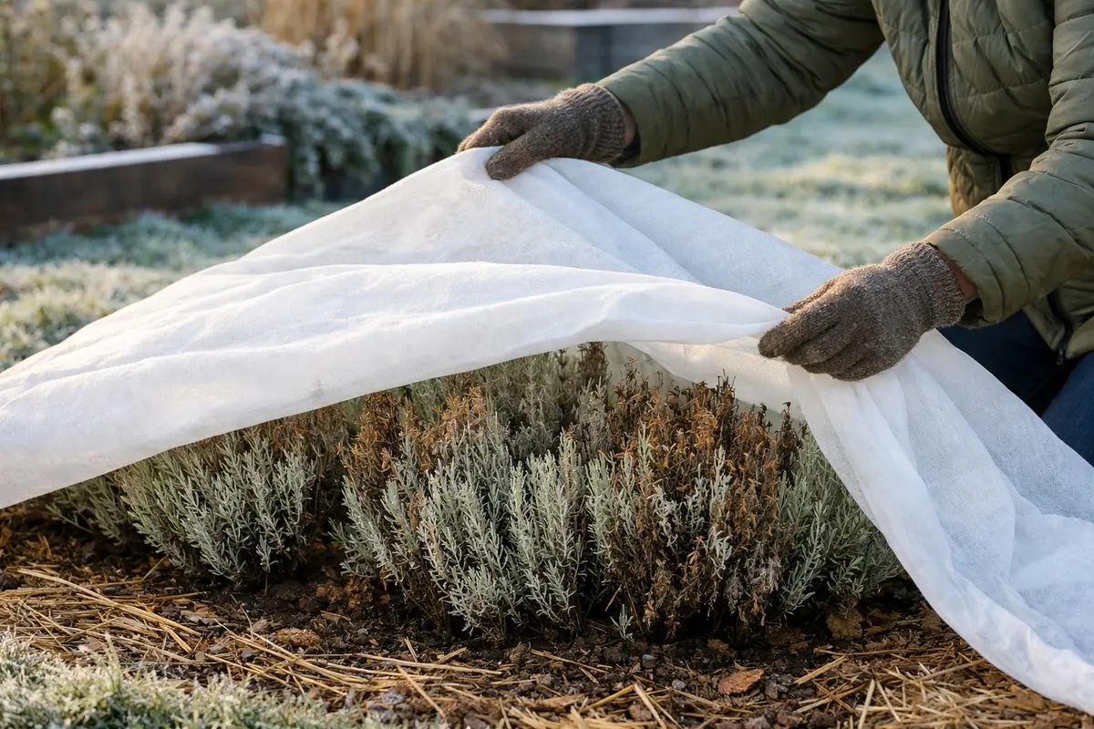 Step 4 – Protect Lavender from Future Frost Damage What to do when lavender turns brown after frost Section illustration.