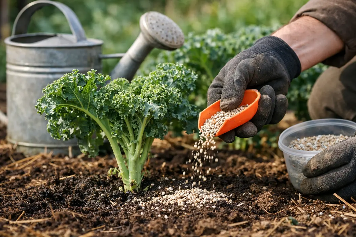 Step 3 – Fertilize Kale Plants to Aid Recovery How to prevent aphids on kale plants after spring rain Section illustration.
