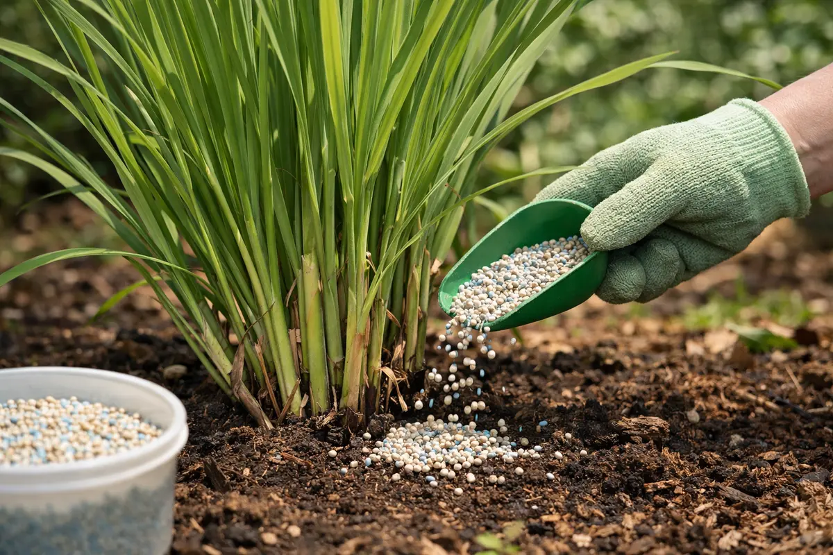 Step 3 – Nourish Lemongrass with Balanced Fertilizer How to prevent brown patches in lemongrass after heavy rains Section ill