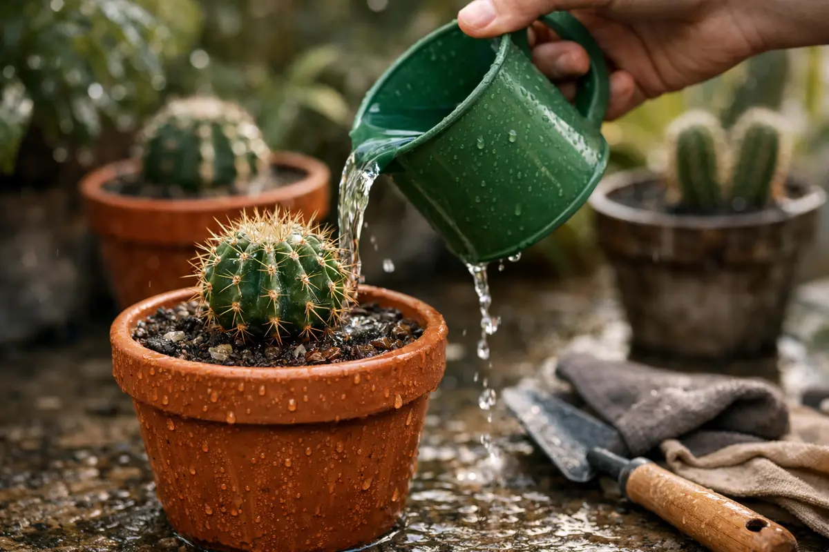 Step 4 – Avoid Overwatering Cacti After Rain How to prevent root rot in potted cacti after heavy rain Section illustration.