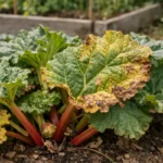 How to prevent yellowing leaves on rhubarb plants in spring when roots s (How to prevent yellowing leaves on rhubarb plants i