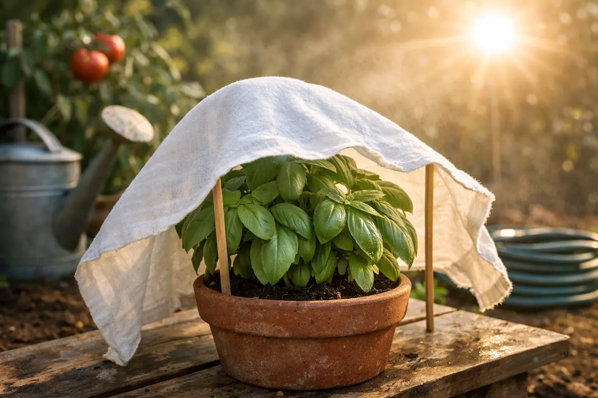 How to protect basil from wilting during afternoon heatwave in container (How to protect basil from wilting during afternoon