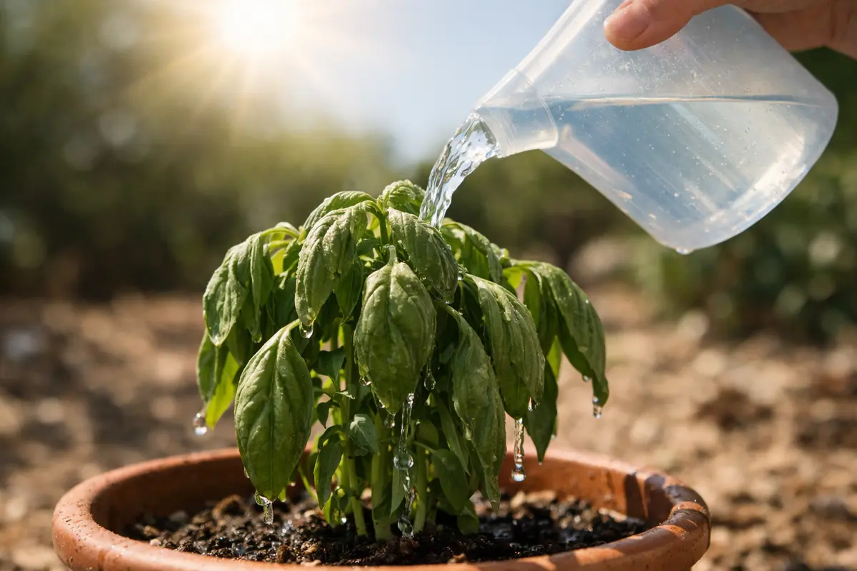 Step 1 – Stop Protect Basil from Wilting During Afternoon Heatwave Immed How to protect basil from wilting during afternoon h