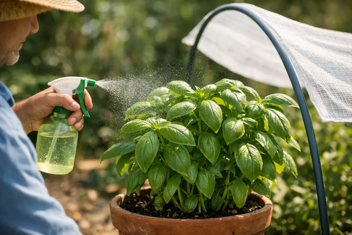 Step 4 – Prevent Protect Basil from Wilting During Afternoon Heatwave fr How to protect basil from wilting during afternoon h