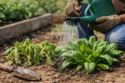 Restoring wilted spinach leaves after a heatwave in containers (Restoring wilted spinach leaves after a heatwave) Featured im