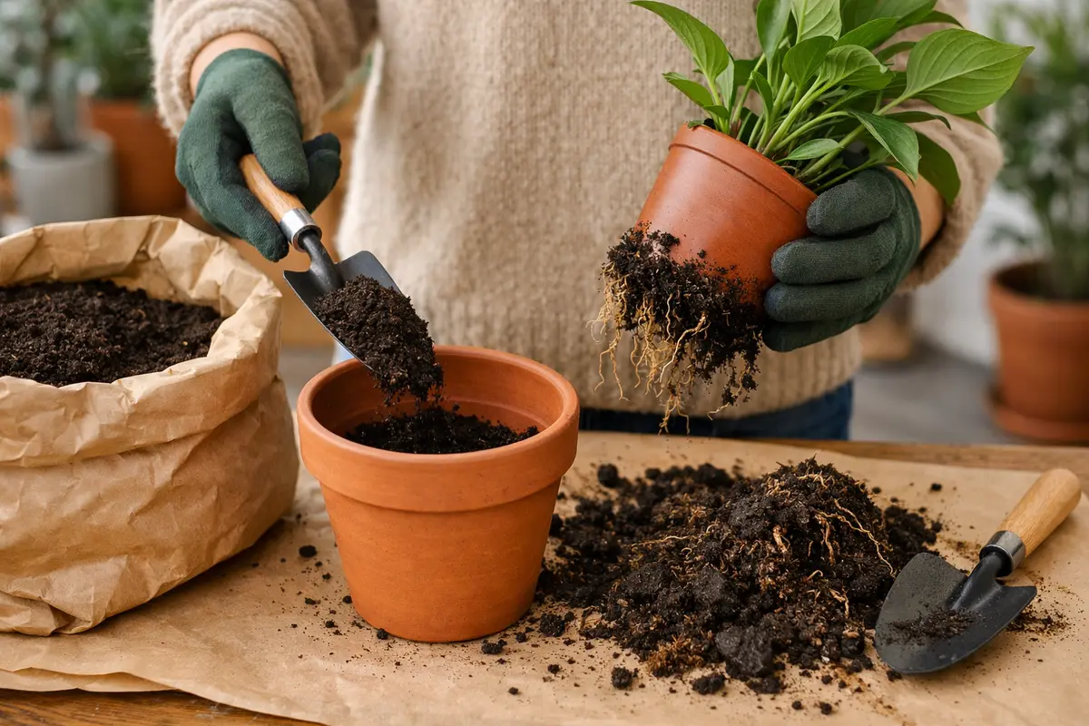 Step 3 – Replace Soil to Eliminate Fungus Gnat Larvae How to stop fungus gnats in soil of indoor plants during winter Section