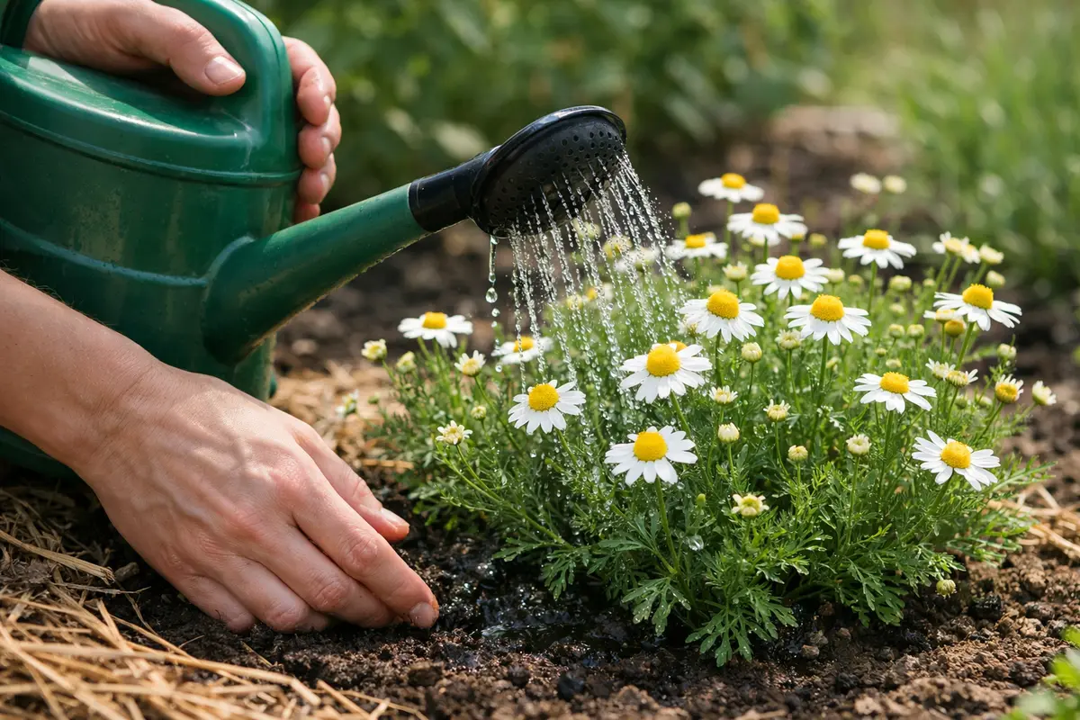 Step 4 – Adjust Watering Practices to Prevent Mold Growth How to stop mold on chamomile after excessive humidity Section illu