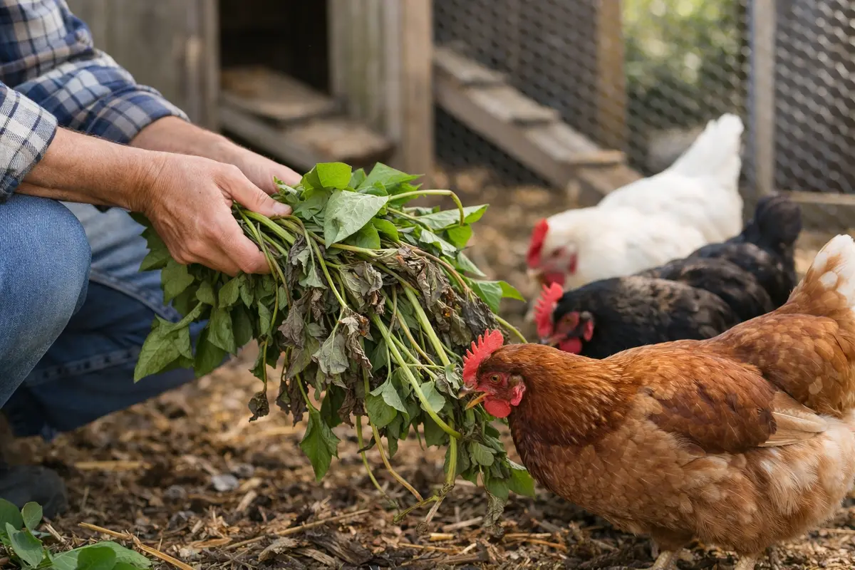 Step 3 – Feed Sweet Potato Vines to Aid Recovery What to do when sweet potato vines wilting after frost Section illustration.