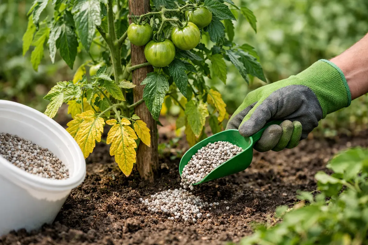 Step 3 – Boost Tomatoes with Nutrient-Rich Fertilizer What to do when tomato plants have yellow leaves after heavy rain Secti