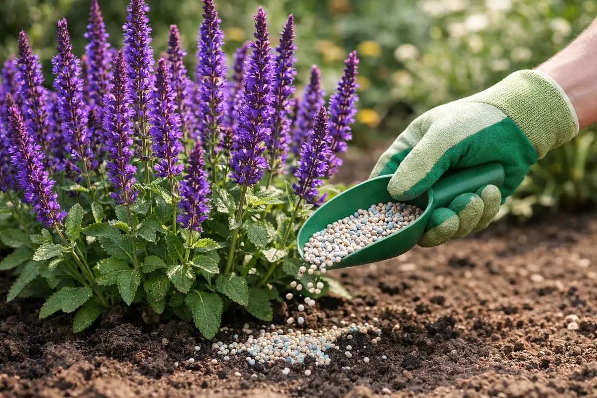 Step 3 – Fertilize Salvia to Enhance Growth Post-Bloom How to treat aphids on salvia after spring blooming Section illustrati