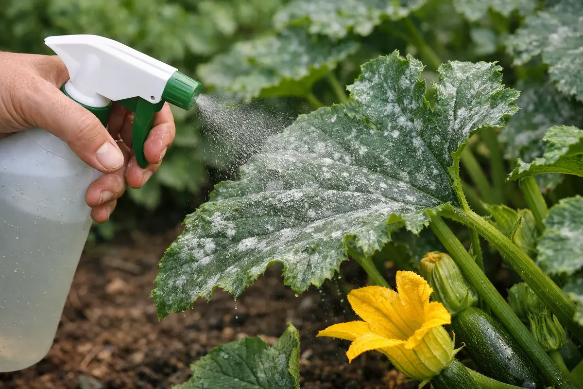 Step 3 – Restore Plant Health How to treat powdery mildew on zucchini leaves in humid weather Section illustration.