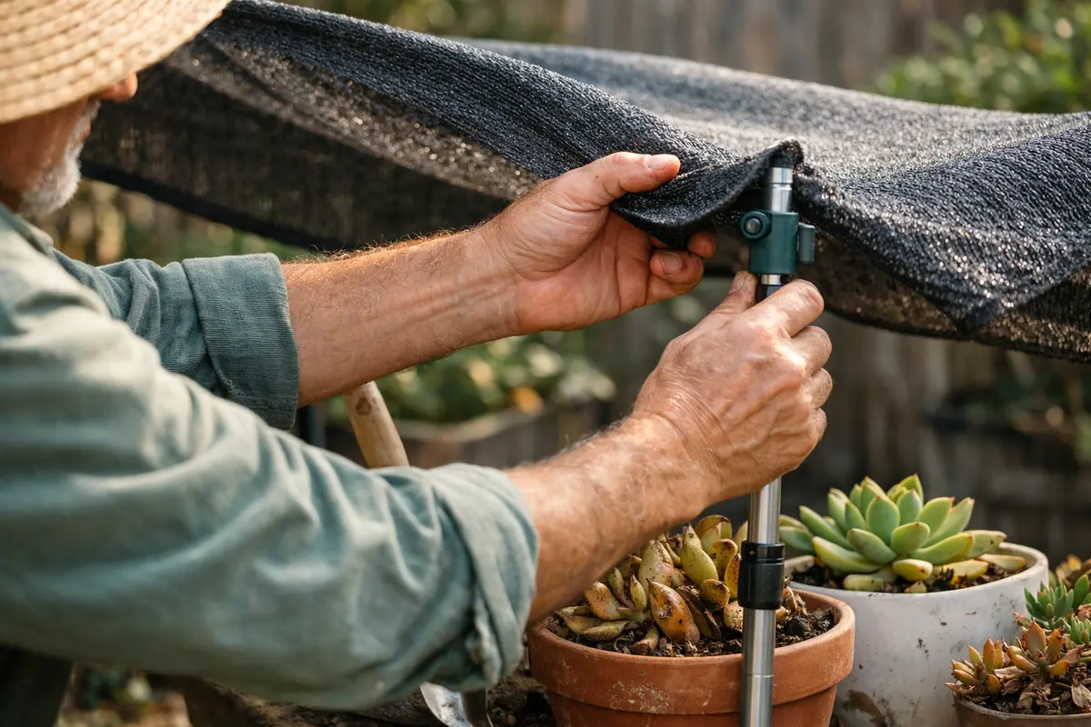 treating indoor succulent leaves turning brown adjust lighting conditions for succulent recovery