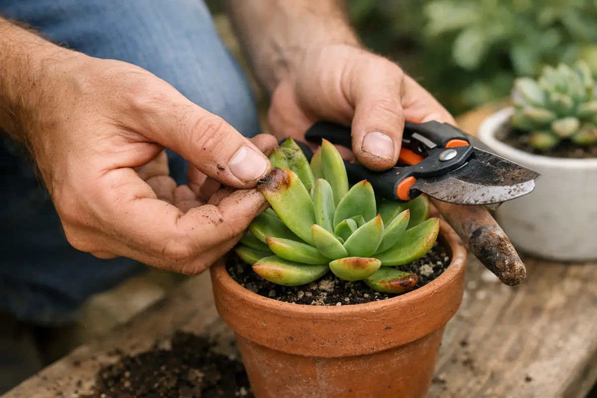 treating indoor succulent leaves turning brown inspect succulent leaves for browning signs