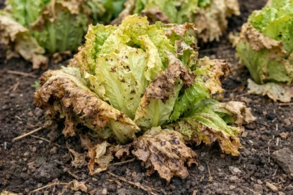 what to do after lettuce with visible browning or spots on leaves