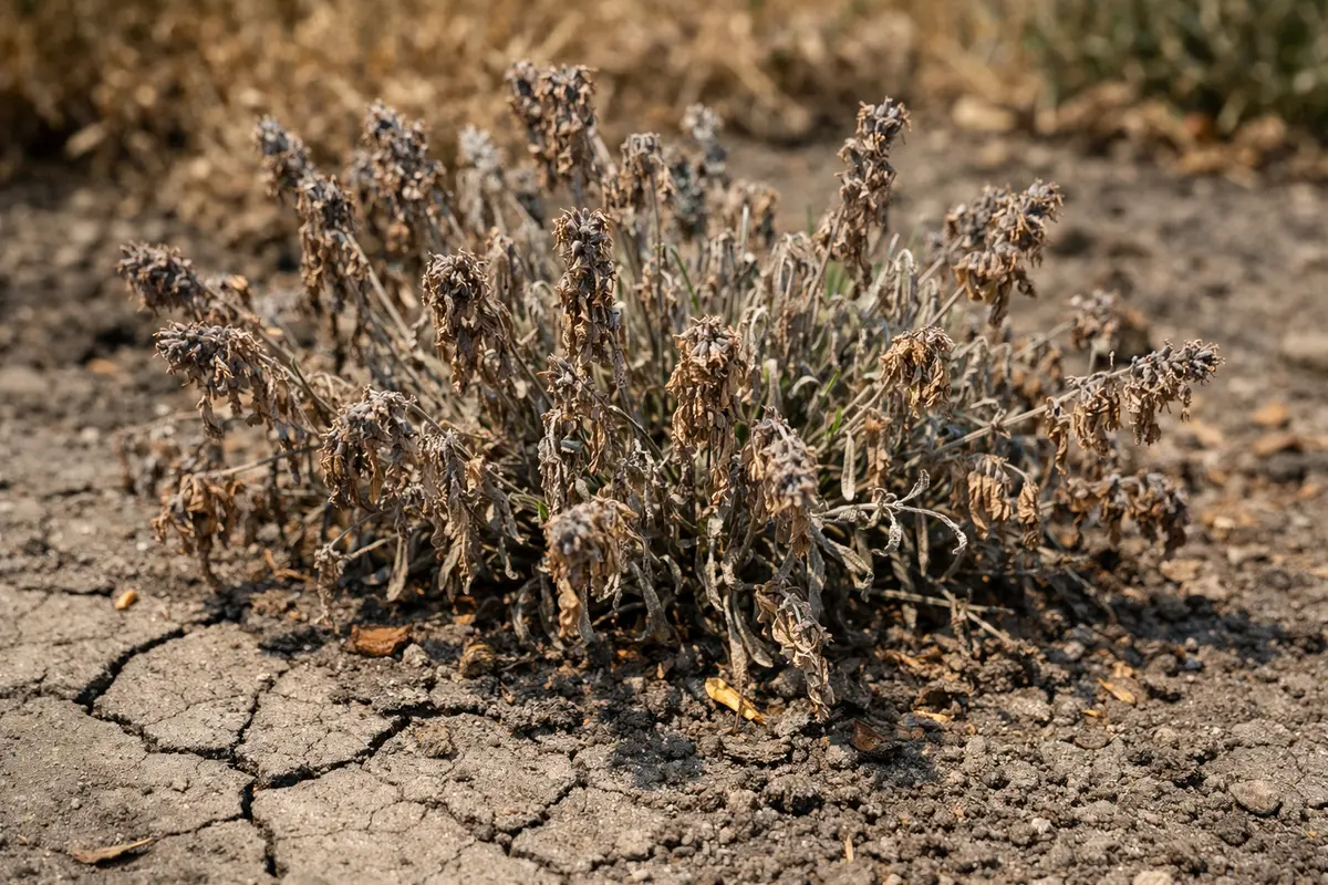 what to do if lavender showing stress from sun and dry soil