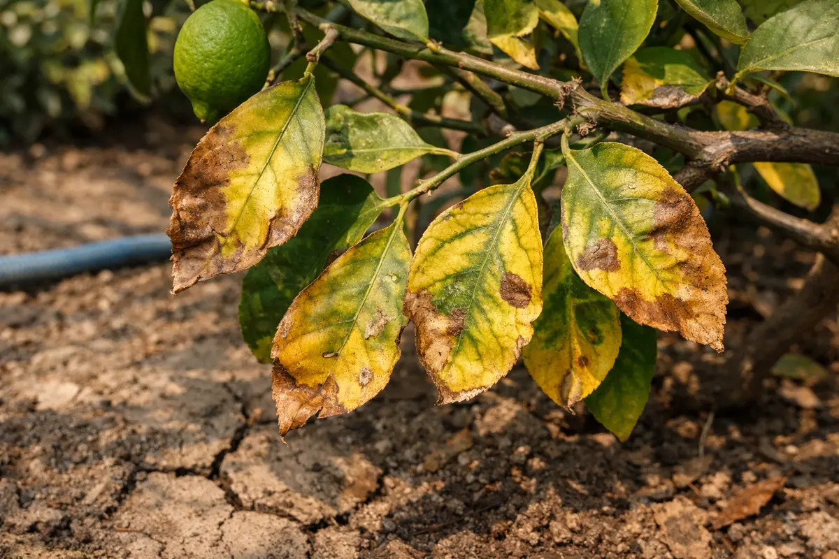 what to do if lemon with visible browning or spots on leaves