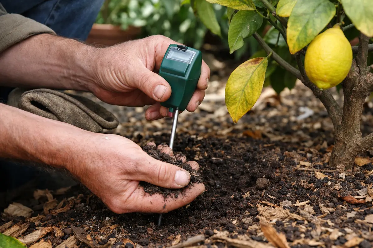 what to do if lemon test soil moisture levels before further action