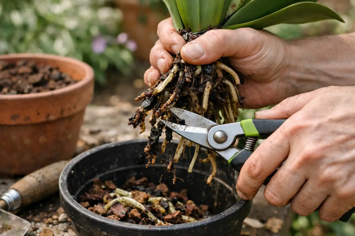 what to do if my orchid roots trim rotting orchid roots anew