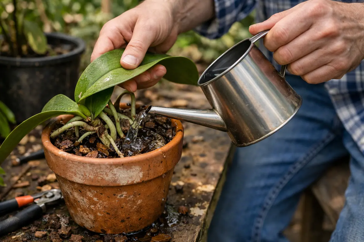 what to do if my orchid water orchid sparingly during humid months