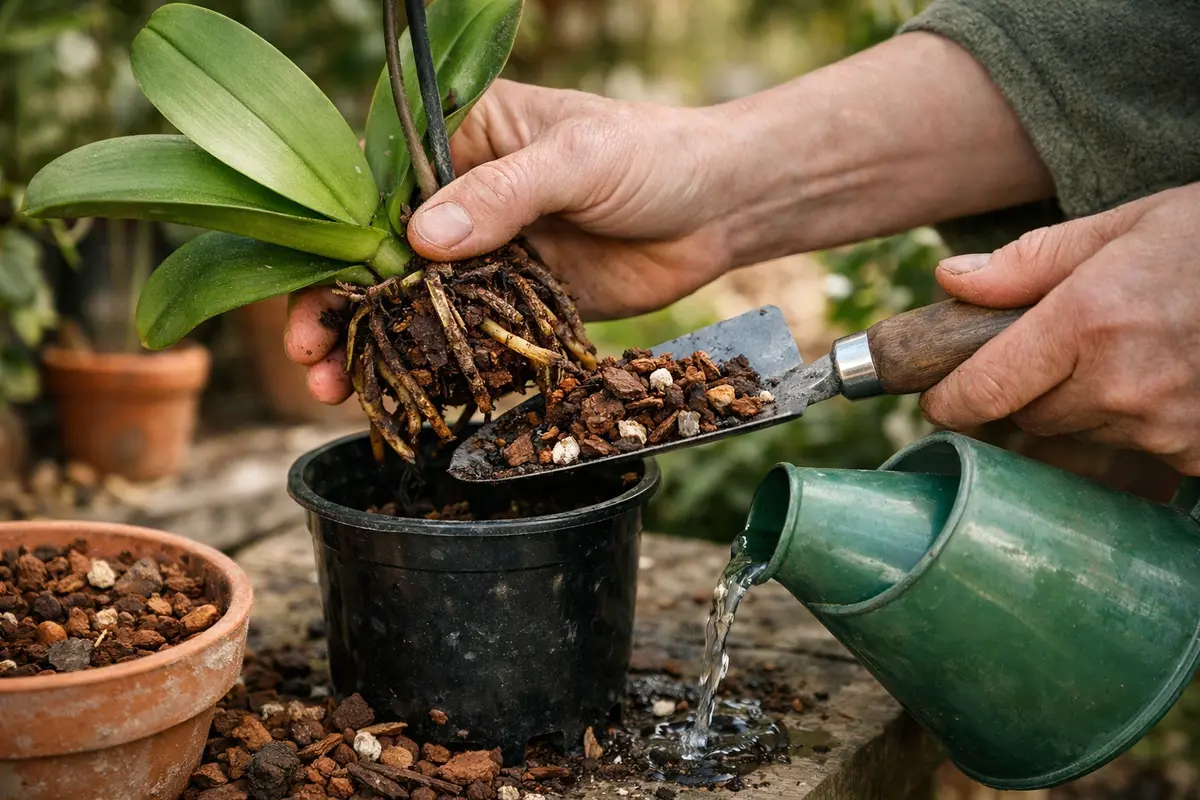 what to do if my orchid roots guard against overwatering after repotting