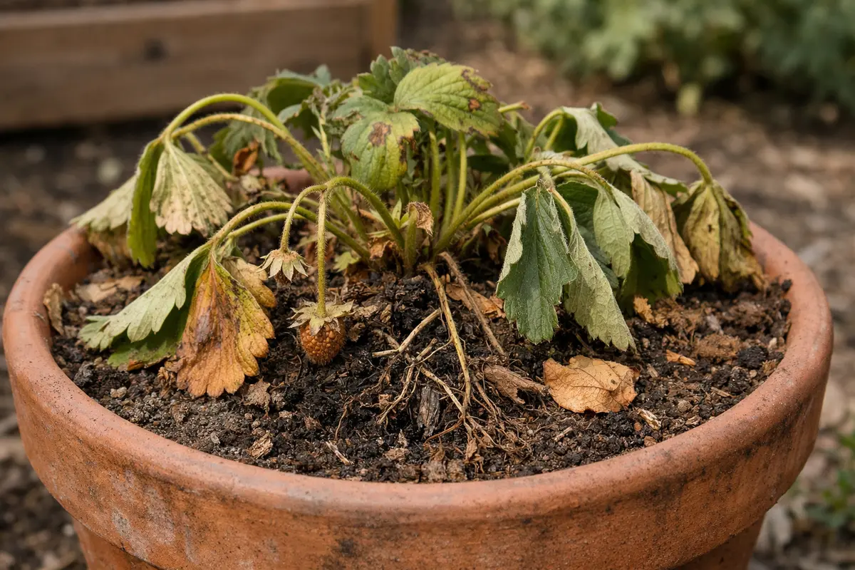 what to do if my strawberry wilting visibly in real garden soil