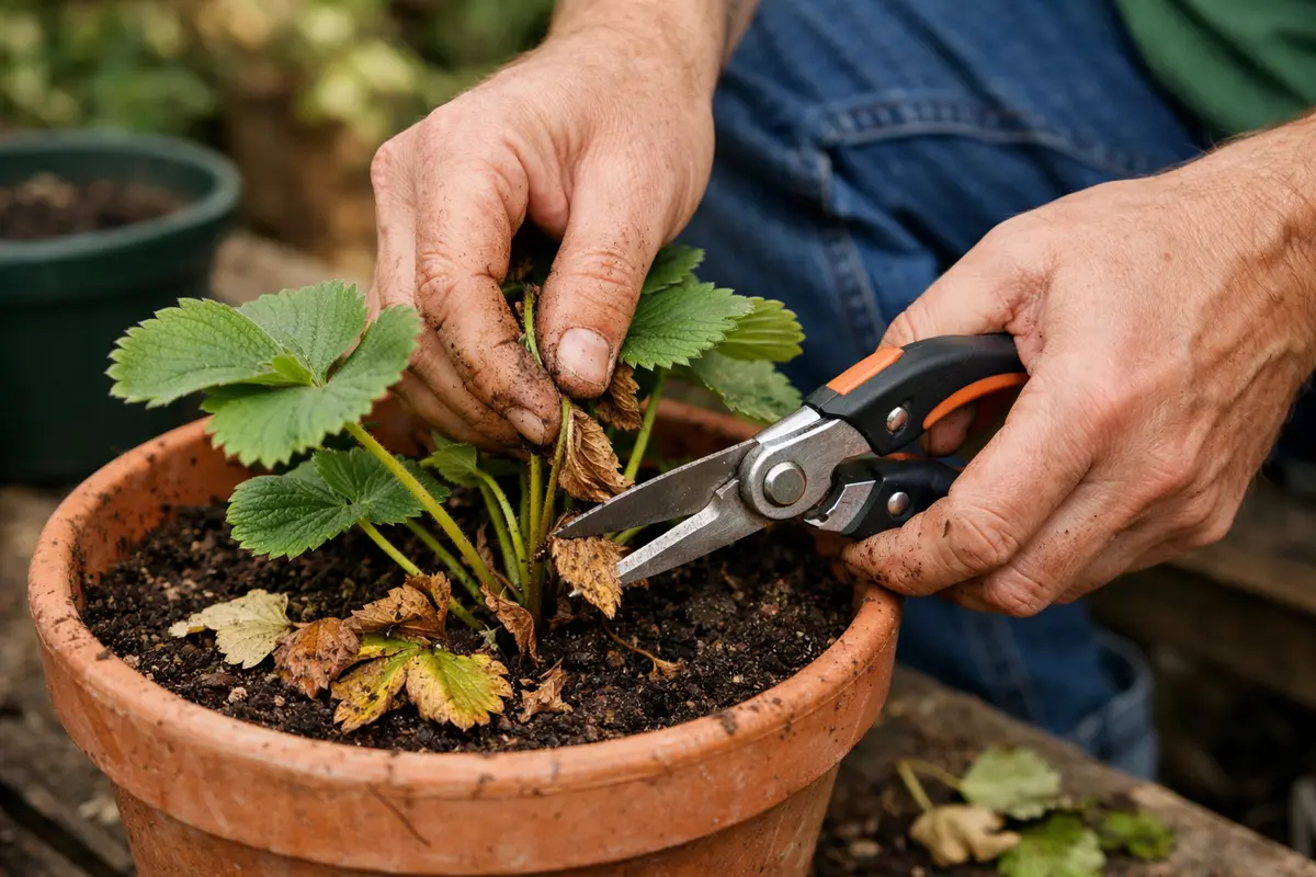 what to do if my strawberry trim damaged leaves for strawberry recovery