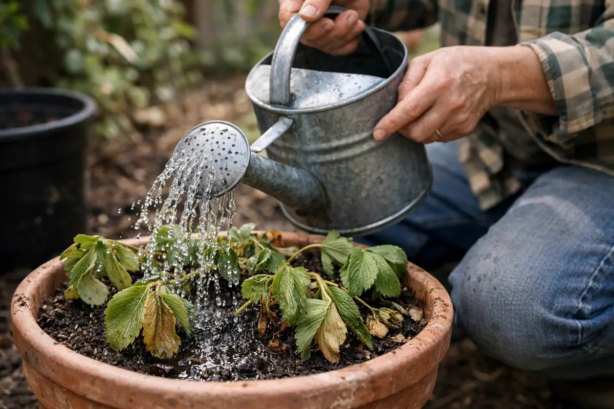 what to do if my strawberry plants water wilting strawberry plants immediately
