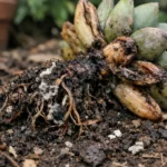 what to do if my succulent with unhealthy roots showing in soil