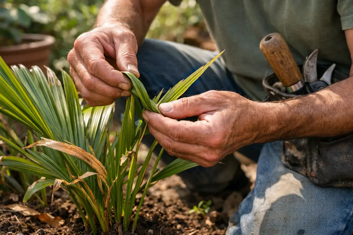 what to do if palm check for leaf recovery every few days