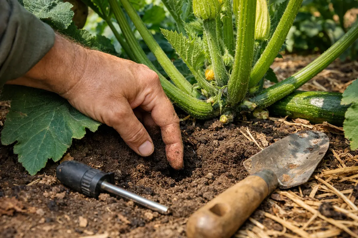 what to do if zucchini plants test soil moisture around zucchini roots