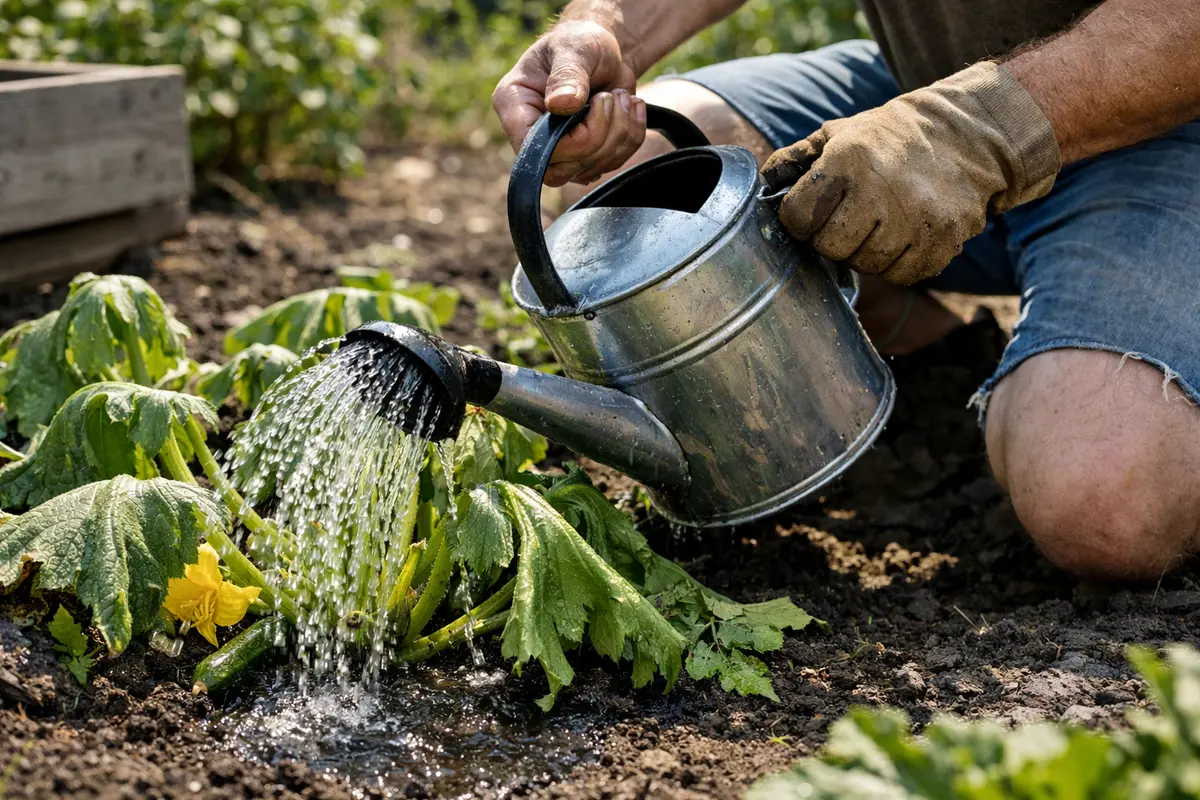 what to do if zucchini plants water zucchini plants immediately in heat
