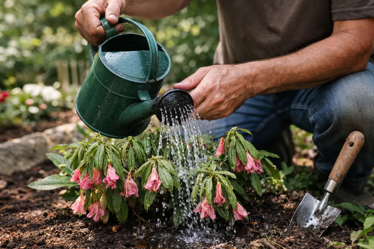 what to do when azalea bushes show signs water wilting azaleas immediately