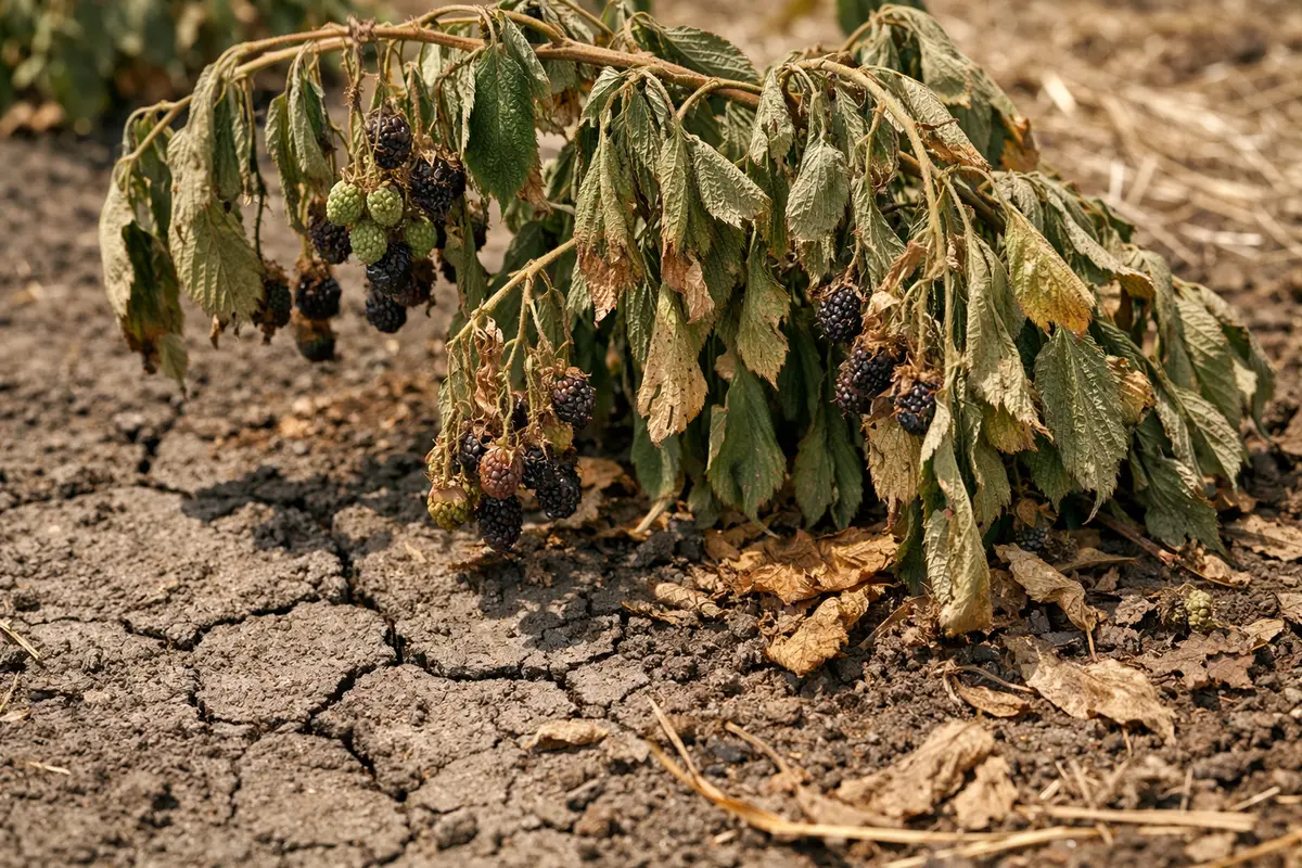 what to do when berry showing stress from sun and dry soil